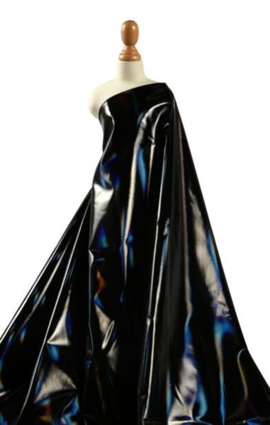 black light soft waterproof laser coated metal down jacket pu lether fabric diy home textiles patch cotton cloth wedding fabric c567, Black;white